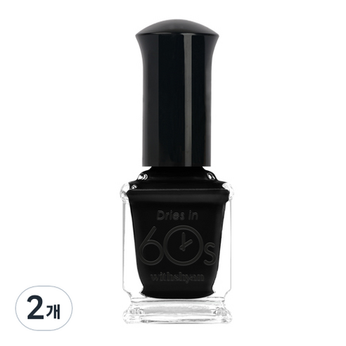 위드샨 유광타입 60초 네일라커 매니큐어, M59 블랙, 9ml, 2개