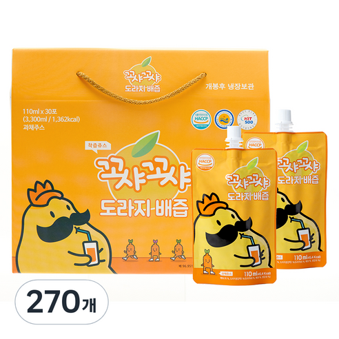 꼬샤꼬샤 도라지 배즙 스파우트형, 110ml, 270개