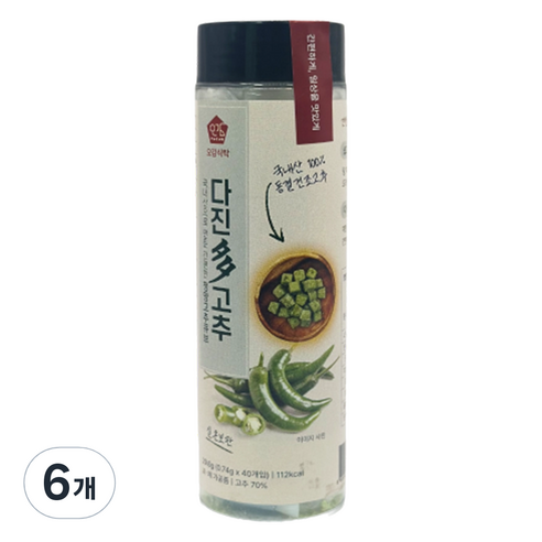 오감식탁 다진다 동결건조 고추 40p, 29.6g, 6개