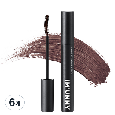 아임유니 더블 액티브 볼륨 마스카라 8.5g, 딥브라운, 6개