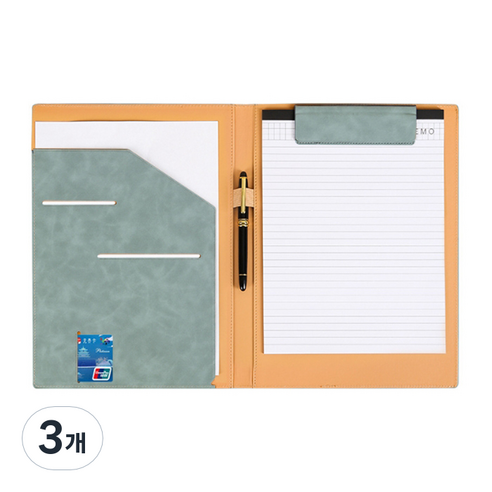 알로데 프리미엄 A4 마그넷 클립보드, TYPE 08 스카이 메모지포함, 3개