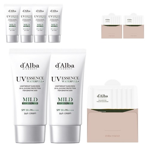 달바 워터풀 마일드 선크림 SPF50+ PA++++ 50ml 2p + 샘플 키트 15ml 세트, 3개