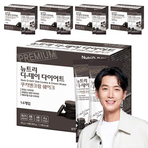 뉴트리디데이 다이어트 쉐이크 쿠키앤크림 14포, 350g, 5개