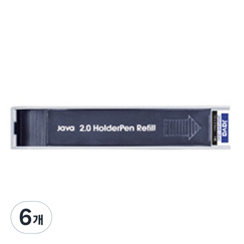 자바펜 홀더심 HB 검정, 2mm, 6개