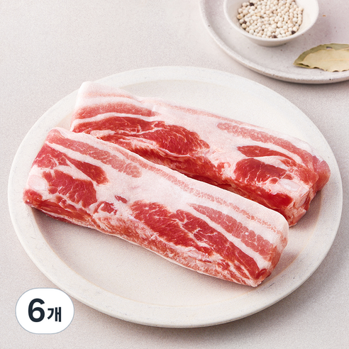 미국산 삼겹살 수육보쌈용 (냉장), 6개, 1kg