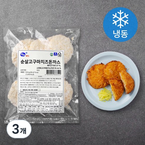 하늘푸드 순살 고구마 치즈돈까스 10p (냉동), 800g, 3개