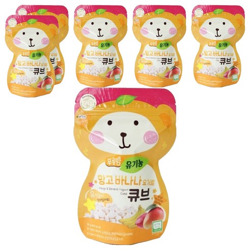 오가닉스토리 푸름맘 유기농 요거트 큐브 16g, 6개, 망고바나나