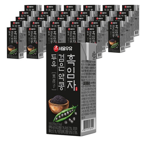 서울우유 흑임자 검은 약콩 두유, 190ml, 80개