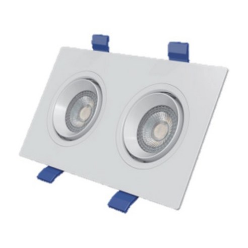 시그마LED SMT 삼성칩 각도조절 다운라이트 사각 2구 10W LYSD25W, 1개, 주백색(화이트)