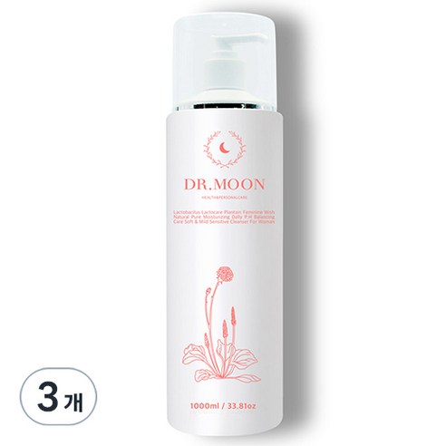닥터문 유산균 락토케어 질경초 여성청결제, 1L, 3개