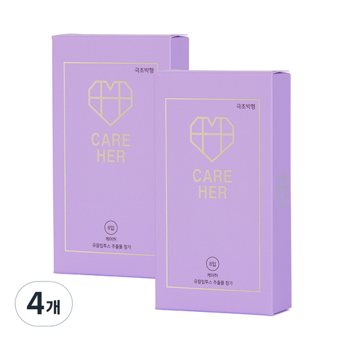케어허 극초박형 콘돔, 8개입, 4개