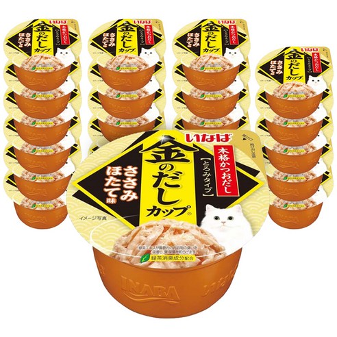 이나바 고양이 금빛육수 간식컵 IMC-146, 혼합맛(닭가슴살/가리비), 70g, 24개