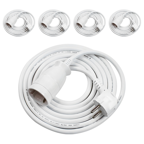 원스탑 고용량 이동형 콘센트 연장선 1구 OSM116, 5m, 화이트, 5개