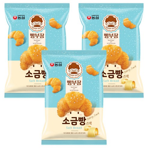 농심 빵부장 소금빵, 55g, 3개