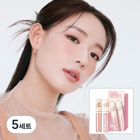홀리카홀리카 글리터조합 스윗하트+ 페어리파츠 세트, [기획] 핑크, 5세트