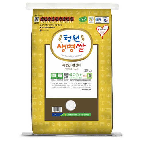 청원생명농협 청원생명쌀 완전미, 20kg(특등급), 1개