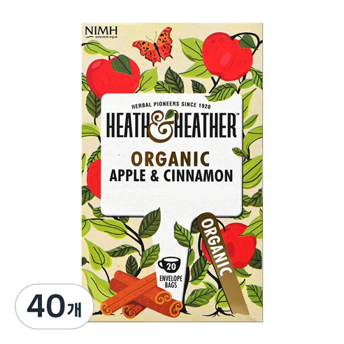 히스앤헤더 오가닉 애플&시나몬 허브티, 2.5g, 40개, 1개