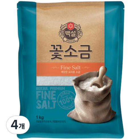 백설 꽃소금, 1kg, 4개