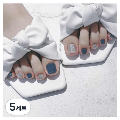 네이처스파머 컬렉션 페디팁 24종 세트 J-119, 블루 그라인딩 실버펄, 5개