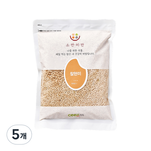 씨익 소반미반 찰현미, 1kg, 5개