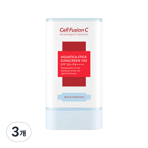 셀퓨전씨 아쿠아티카 스틱 썬스크린 100 SPF 50+ PA++++, 3개, 19g