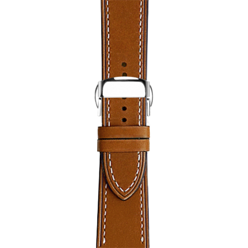OAS스트랩 애플워치 40/41mm 바레니아 클래식 스트랩 더블폴딩, 골드브라운(스트랩), 실버(버클)
