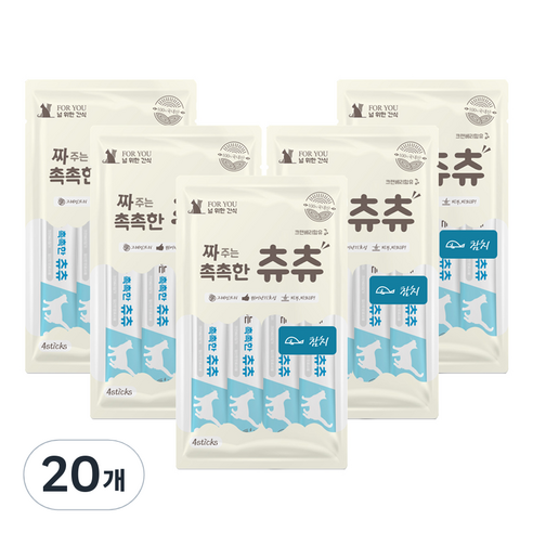 짜주는 촉촉한 츄츄 참치 고양이 간식 4p, 14g, 20개