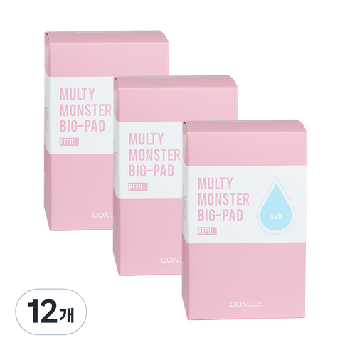 코아코스 몬스터 빅 패드 리필 7cm, 105개입, 12개