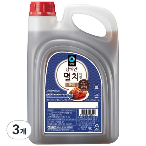 청정원 남해안 멸치액젓 골드, 3kg, 1개