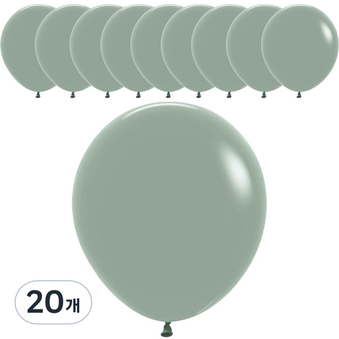 셈퍼텍스 풍선 45cm, 파스텔더스크 로럴그린, 20개
