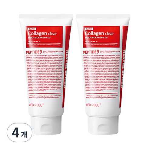 메디필 레드 락토 콜라겐 클리어 폼 클렌저 2.0, 120ml, 4개