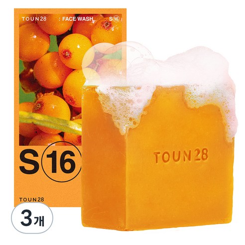 톤28 얼굴 씻을거리 S16 비타민나무 오일 알파비사보롤 메이크업 클렌징 비누, 90g, 3개