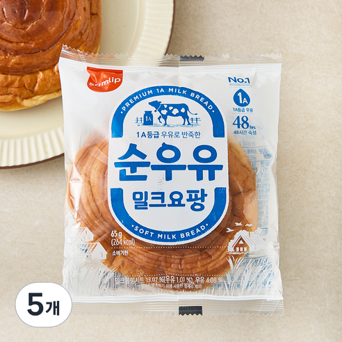 삼립 순우유 밀크요팡, 65g, 5개
