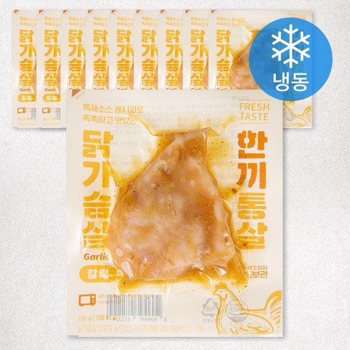 한끼통살 통살 닭가슴살 갈릭 (냉동), 100g, 10개