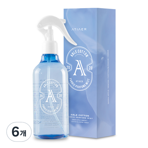 에티에르 섬유탈취제 에이블코튼향 본품, 100ml, 6개