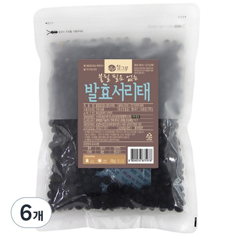 청그루 불릴 필요없는 발효 서리태, 500g, 6개