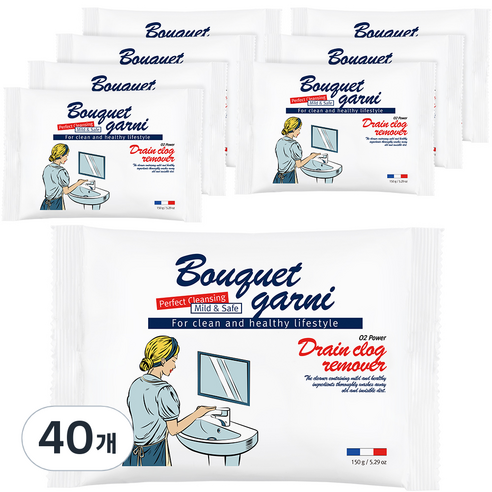 부케가르니 오투 파워 배수구 클리너, 150g, 40개