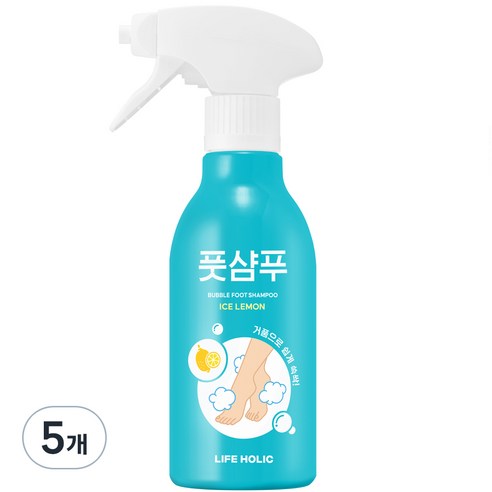 라이프홀릭 버블 풋샴푸 아이스레몬 400ml, 1개입, 5개