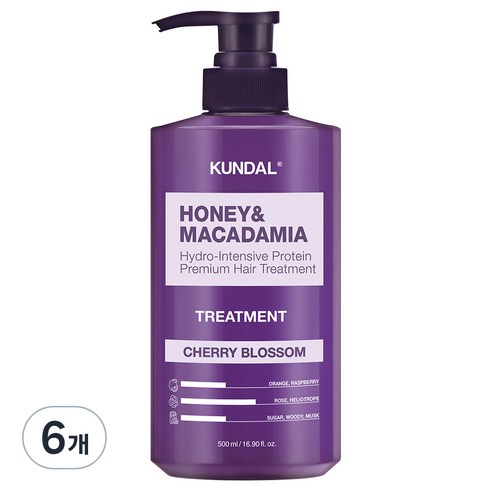 쿤달 허니 앤 마카다미아 헤어 트리트먼트 체리블라썸향, 500ml, 6개