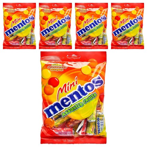 멘토스 미니 멘토스 프루티 캔디, 150g, 5개