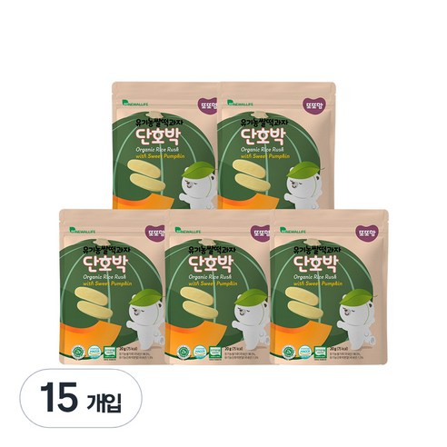 또또맘 유기농 쌀떡과자 20g, 단호박, 15개