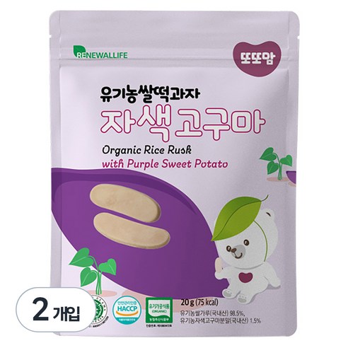 또또맘 유기농 쌀떡과자 20g, 2개