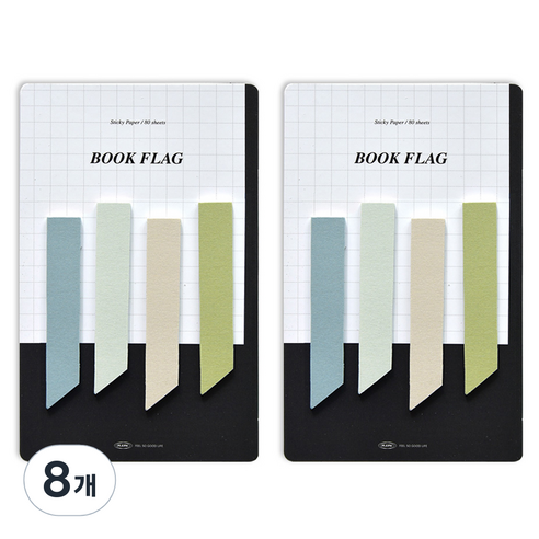 플레픽 코멘터리 점착식 플래그 메모지, 18 북 피스타치오, 1개입, 8개