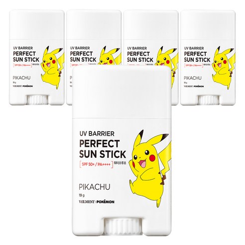 벨먼 포켓몬 UV 선스틱 피카츄 SPF50+ PA++++, 19g, 5개
