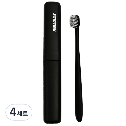 라니핏 소프트 휴대용 칫솔 + 케이스 세트 블랙, 4세트