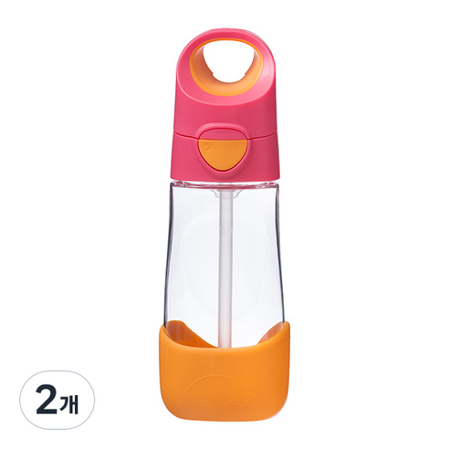 비박스 원터치 빨대컵 450ml, 오렌지핑크, 2개