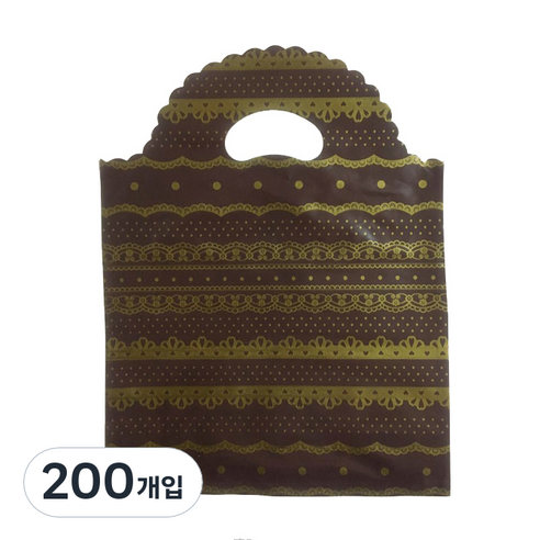팩스타 손잡이 비닐봉투 PE30 30 x 40 cm, 갈색레이스, 200개입