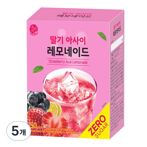 우리차 딸기 아사이 레모네이드, 5g, 50개입, 5개
