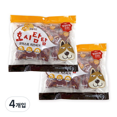 호시탐탐 강아지 모이스트 치즈버거 져키, 치즈맛, 600g, 4개