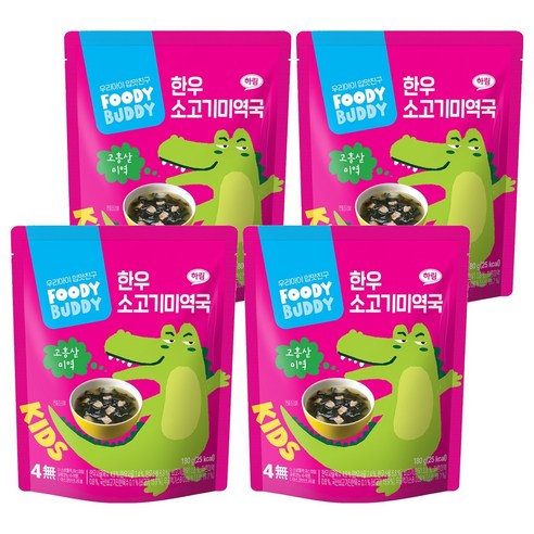 푸디버디 유아용 한우 소고기미역국, 180g, 4개